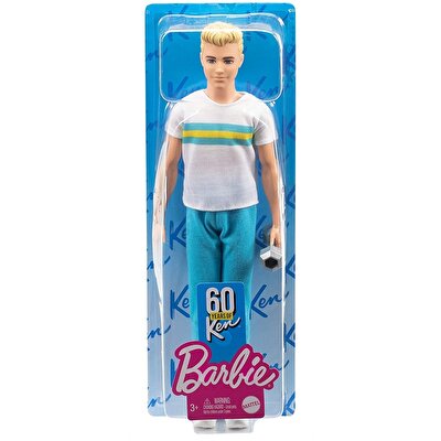 Barbie Ken 60. Yıl Bebeği Mavi Pantolonlu Beyaz Tişörtlü GRB43