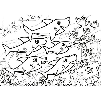 Clementoni Baby Shark İki Taraflı Renkli Puzzle 60 Parça