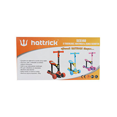Hattrick Koltuklu Işıklı 3 Tekerlekli Scooter Scs140