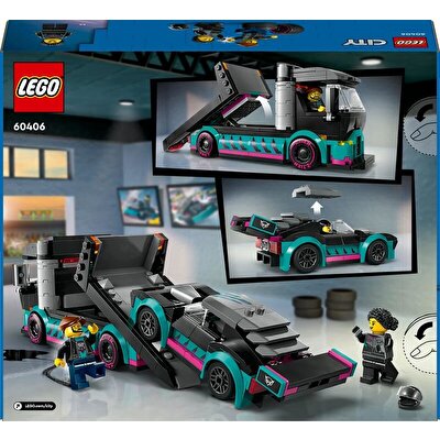 LEGO City Yarış Arabası ve Araba Taşıyıcı Kamyon 60406