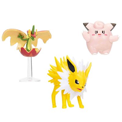 Pokemon Battle 3'lü Fi̇gür Seti̇ Flapple Jolteon Clefairy