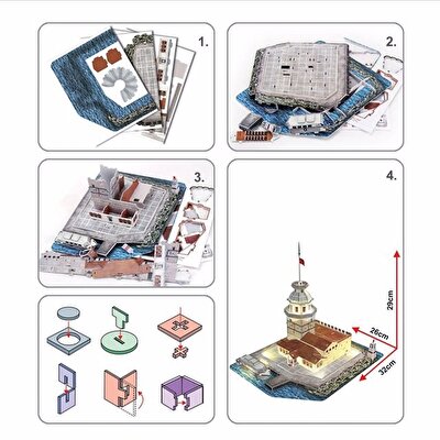 Cubic Fun Kız Kulesi Led Işıklı 3D Puzzle