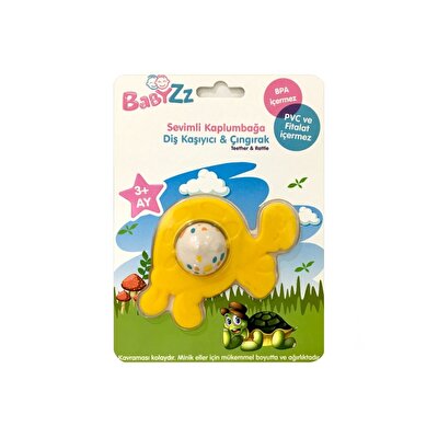 LC Sevimli Kaplumbağa Diş Kaşıyıcı Çıngırak Sarı