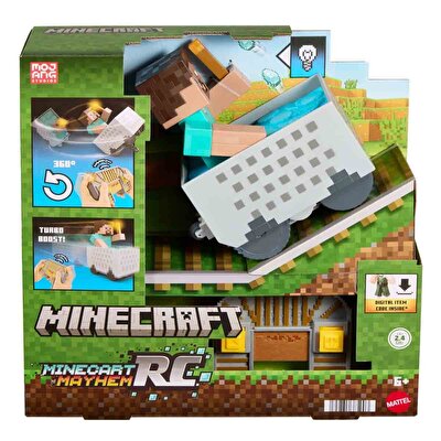 Minecraft Işıklı Uzaktan Kumandalı Minecart ve Steve Figürü JMT40