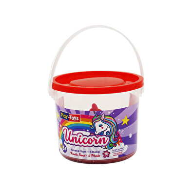 PlayToys 500 gr 5 Kalıplı Kinetik Kum Kırmızı Kapaklı