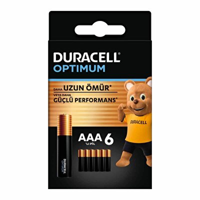 Duracell Optimum  6’lı AAA İnce Kalem Pil