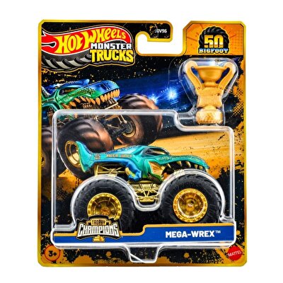 Hot Wheels Monster Trucks Bigfoot Trophy Şampiyonları Mega Wrex JDW01
