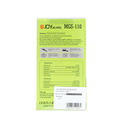 Joygears Ice Cream Kulaklık Sarı