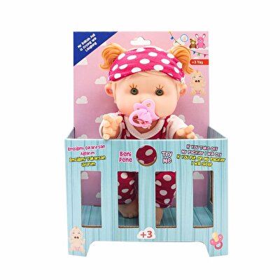 Ağlayan Bebiş Bebek Koyu Pembe Puantiyeli