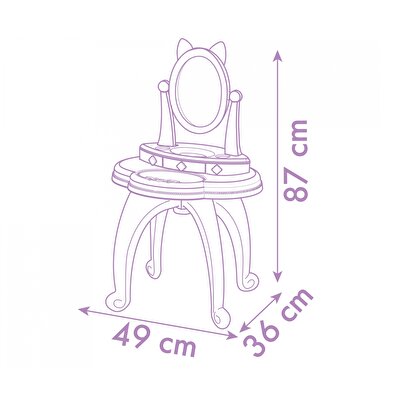 Gabby Dollhouse 2'si 1 Arada Ayarlanabilir Ayna Seti