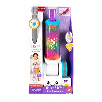 Fisher Price 2'si 1 Arada  Sesli ve Işıklı Eğlen ve Öğren Süpürge JMM35