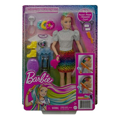 Barbie Leopar Desenli Saçlar Bebeği GRN81