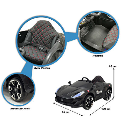 Favori Gt 12 Volt Akülü Araba Siyah