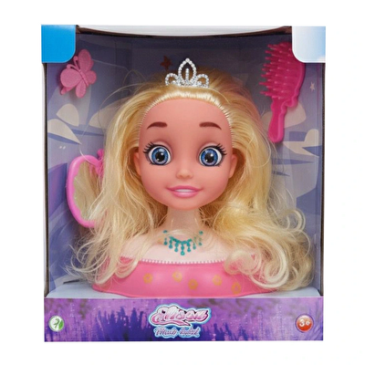 Ellisa Prenses Bebek Büst Seti Sarı Saçlı