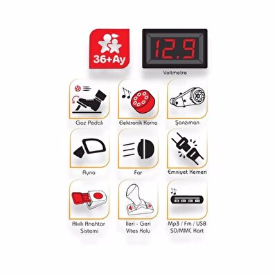 Tery Bery 12 V Uzaktan Kumandalı Akülü Araba Pembe