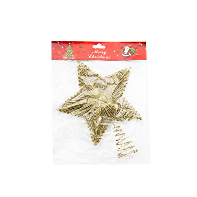 Yılbaşı Ağacı Tepe Süsü Yıldızı Gold