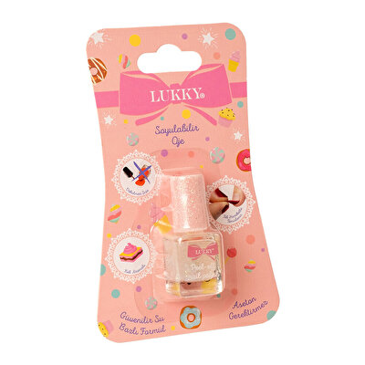 Lukky Su Bazlı Parlak Kalpli İnci Pırıltılı Oje