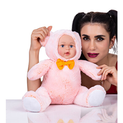Bebek Yüzlü Peluş Oyuncak Turuncu Ayı 30 cm.