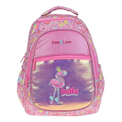 Kaukko Kids&Love Aynalı Simli Flamin Sırt Çantası