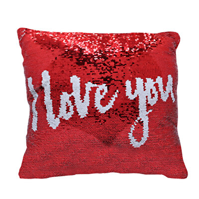 Pullu Yastıklar I Love You Kare Yastık 45 cm.