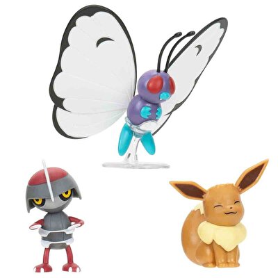 Pokemon Battle 3'lü Fi̇gür Seti̇ Pawniard Butterfree Eevee