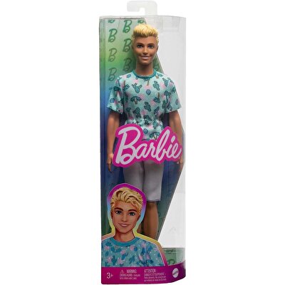 Barbie Yakışıklı Ken Bebekler Kaktüs Desen Tişörtlü HJT10