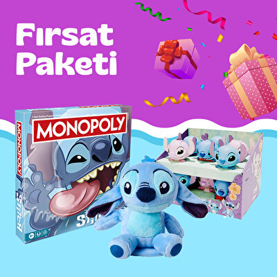 Stitch Fırsat Paket Seti Peluş, Sürpriz Paket ve Monopoly Oyun Seti