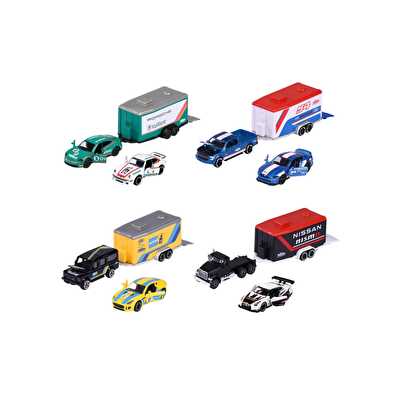 Majorette Car Trailer Ford 1:64 Lisanslı Metal Araç Seti Land Roverdefender 110+Toyota Gr Supra