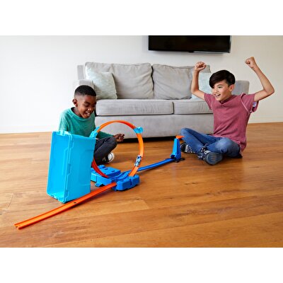 Hot Wheels Track Builder Kutulu Uzman Serisi Yarış Seti Dönen Parkur Kutusu FLK90