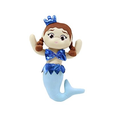 Deniz Kızı Bebek Kahverengi Saçlı Mavi Kuyruklu 35 Cm