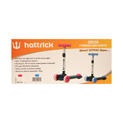 Hattrick Işıklı 3 Tekerlekli Pembe Scooter Scs120