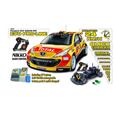 Nikko Uzaktan Kumandalı 1/14 Peugeot 207 IRC Kronos Belgium