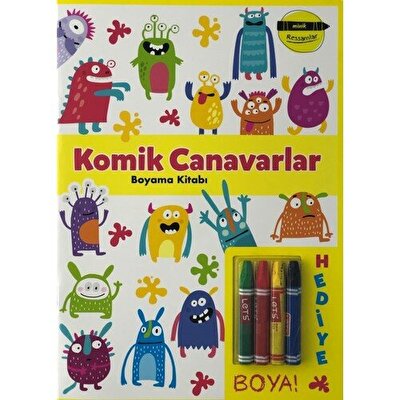 Minik Ressamlar Komik Canavarlar Boyama Kitabı