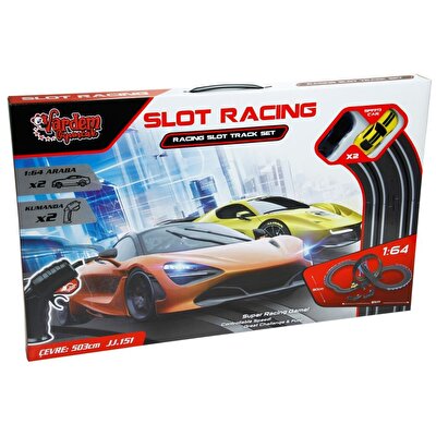 1:64 Ölçekli Pilli 2 Araçlı Yarış Seti