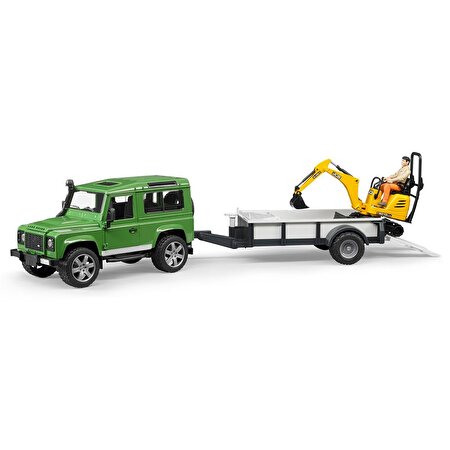 Bruder Land Rover Arazi Aracı ve Jcb Mini Kazıcı