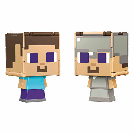 Minecraft Flipping Figs 2'si 1 Arada Figür Steve HTL44