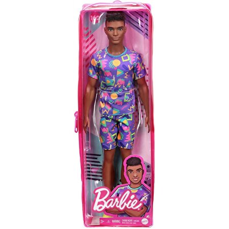 Barbie Yakışıklı Ken Bebekler Mor Tişört ve Şort Takımlı GRB87