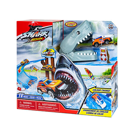 Express Wheels Renk Değiştiren Arabalı Köpekbalığı Saldırısı Oyun Seti