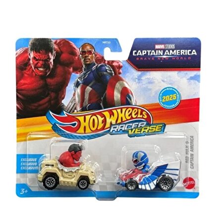 Hot Wheels RacerVerse İkili Arabalar Red Hulk & Captain America HXT35
