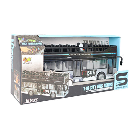 Sür Gitsin Üstü Açık Sesli Müzikli Otobüs 30 Cm