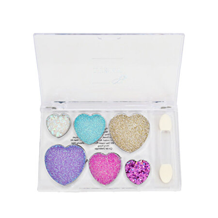 Lukky 6 Renkli̇ Yıldız Desenli Parıltılı Göz Farı Paleti̇ ve Fırçası