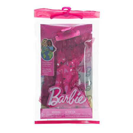Barbie'nin Kıyafet Koleksiyonu Kalp Desenli Elbise HRH36