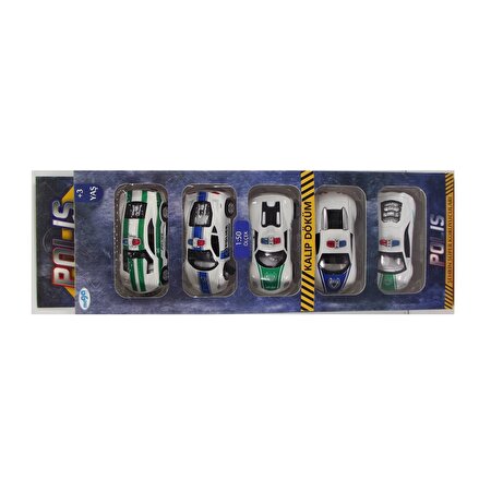Mega Die Cast Beşli Polis Arabaları