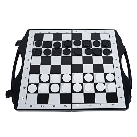 Çantalı 3’lü Dama Tavla ve Satranç Oyun Seti