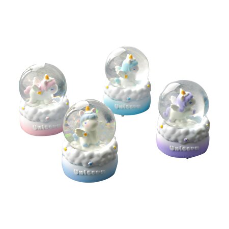 Mini Işıklı Unicorn Kar Küresi