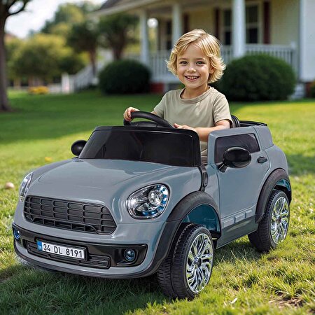 Dolu Oyuncak Ride On Kumandalı 12 Volt Akülü Araba Gri