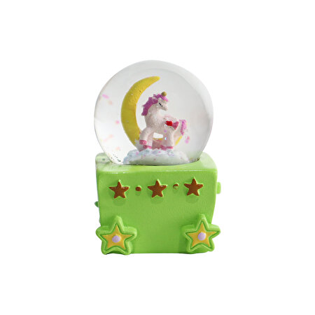 Mini Işıklı Renkli Unicorn Kar Küresi