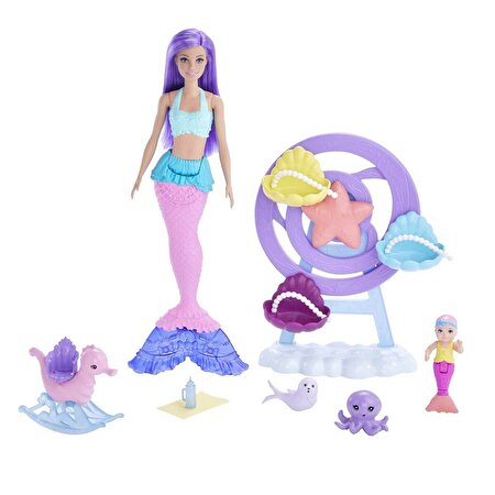 Barbie Dreamtopia Deniz Kızı Bebek ve Çocuk Oyun Alanı HLC30