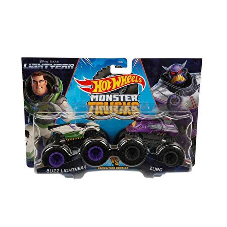 Hot Wheels Monster Trucks Güçlü İkili 1:64 Arabalar Buzz Lightyear vs Zurg HNX24