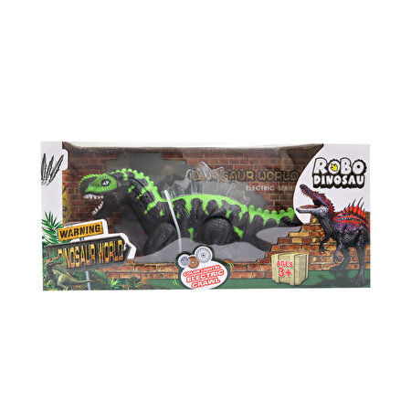 Işıklı Sesli Siyah-Yeşil Dinozor